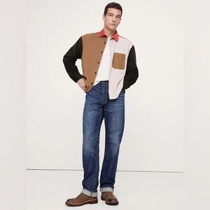 NWT Banana Republic Loose-Fit Colorblock Corduroy Shirt Mens Size L